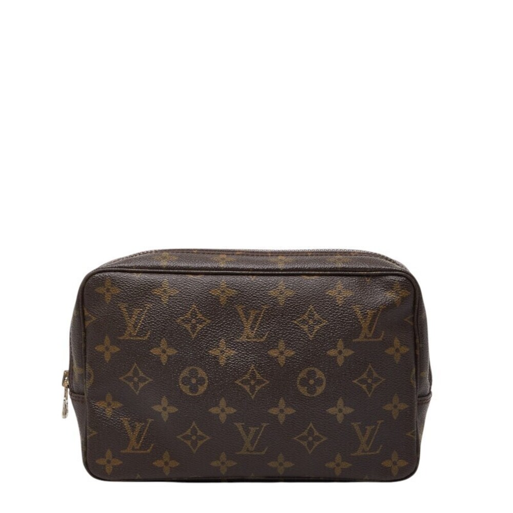 Louis Vuitton Monogram Trousses Toilette Shoulder Bag Pouch Clutch Brown Leather